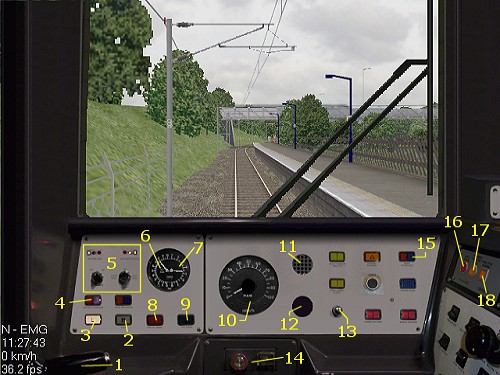 Cab layout of the class 323 25kV AC EMU
